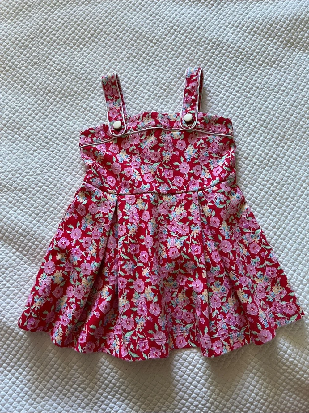 Janie and Jack Pink Floral Trim Baby Dress